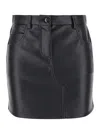 Semicouture Faux-leather Mini Skirt In Black