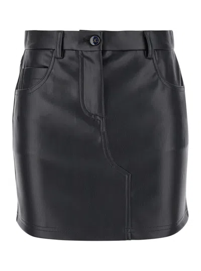 SEMICOUTURE BLACK FIVE-POCKET MINI-SKIRT