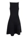 Semicouture Mini Black Dress With Open Back In Black