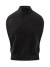 Semicouture Turtleneck Sleeveless Sweater In Black