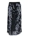 Semicouture Black Skirt With All-over Sequins In Tech Fabric Woman In Black