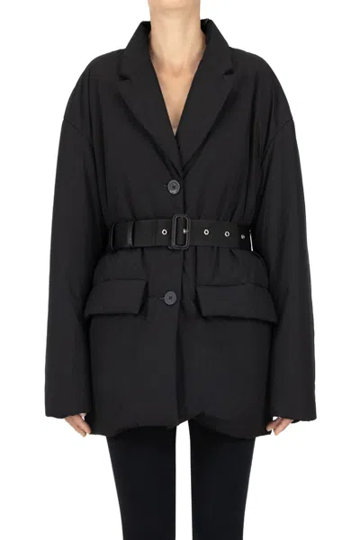 Semicouture Blazer Style Eco-friendly Down Jacket In Black