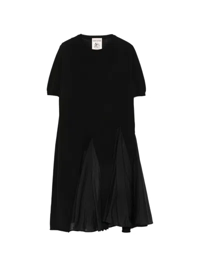 Semicouture Blondie Cotton And Silk Dress In Nero