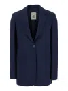 Semicouture Cool Wool Blazer In Blue