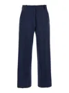 Semicouture Blue Tailored Pants With Straight Leg In Viscose Blend Woman