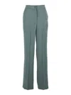 Semicouture Blue Trousers With Elastic Waist And Front Pleats In Fabric Woman In Blue