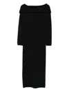 Semicouture Boat-neck Long-sleeve Dress In Black