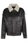 Semicouture Lapel Leather Jacket