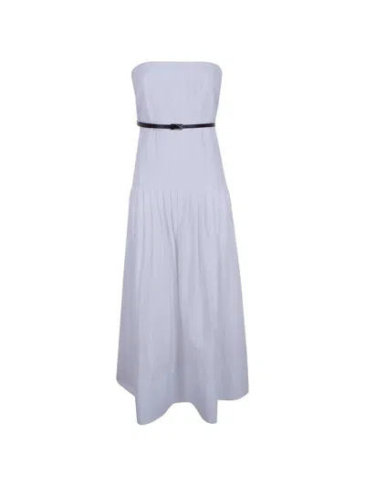 Semicouture Brassiere Popeline Cotton Dress In White