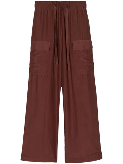 Semicouture Brown Cotton-silk Blend Trousers