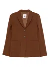 Semicouture Tailored Brown Blazer With Notched Lapel In Brown
