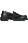 Semicouture Brushed Leather Mocassins In Black