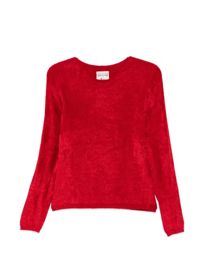 Semicouture Lettice Crewneck Sweater Regular Fit Long Sleeves In Red
