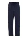 Semicouture Buddy Blue Pants With Drawstring Waist In Cotton Woman In Blu