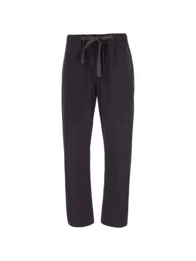 Semicouture Buddy Drawstring Tapered Trousers In Brown