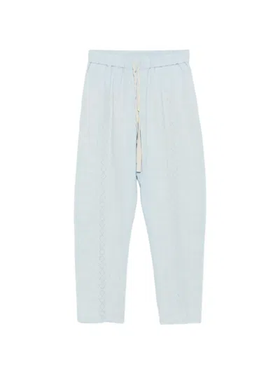 Semicouture Buddy Embroidered Trousers In Blue