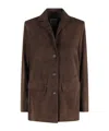 Semicouture Button-down Casual Jacket In Brown