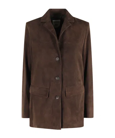 Semicouture Button-down Casual Jacket In Brown