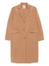 Semicouture Button-fastening Patch-pocket Coat In Brown