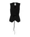Semicouture Button-fastening Tie-waist Gilet In Black