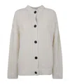 Semicouture Amalia Ribbed Wool Cardigan In White