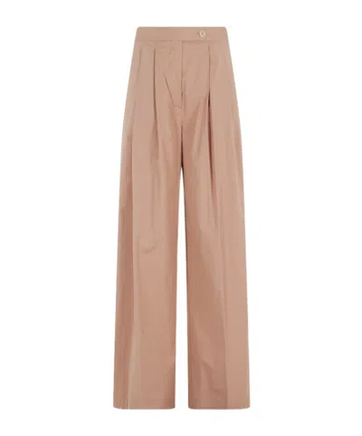 Semicouture Camelia Pleated Trousers In Brown