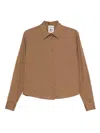Semicouture Button-down Long-sleeved Shirt In Brown
