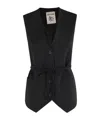 Semicouture Button-fastening Tie-waist Gilet In Black
