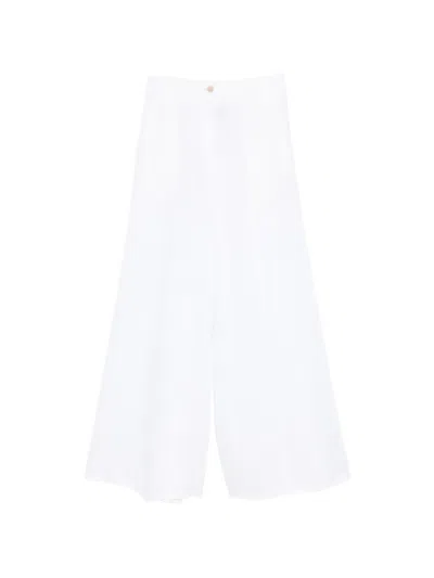 Semicouture Kym Linen Trousers In White