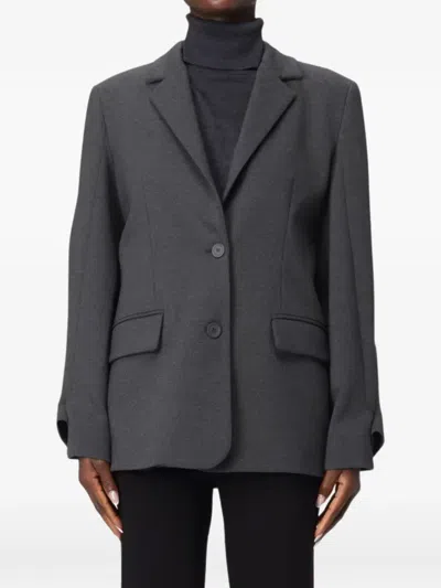 Semicouture Buttoned Blazer In Brown