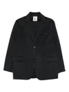 Semicouture Buttoned-up Flap-pocket Blazer In Black