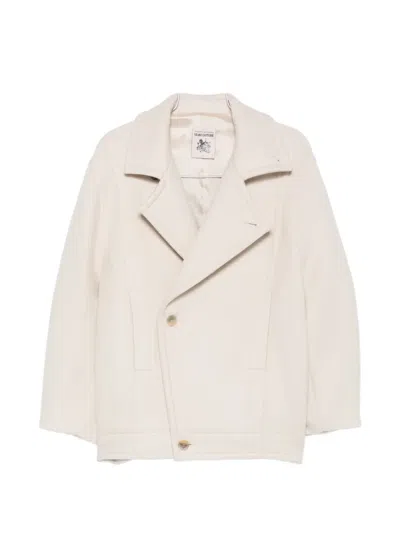 Semicouture Button-fastening Oversized Coat In White