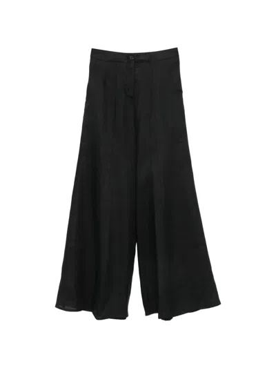 Semicouture Button-fastening Palazzo Pants In Black