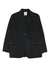 Semicouture Buttoned-up Flap-pocket Blazer In Black