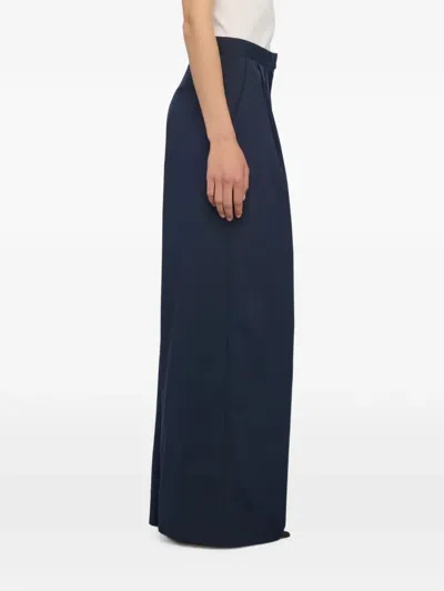 Semicouture Camelia Pleated Palazzo Pants In Blue