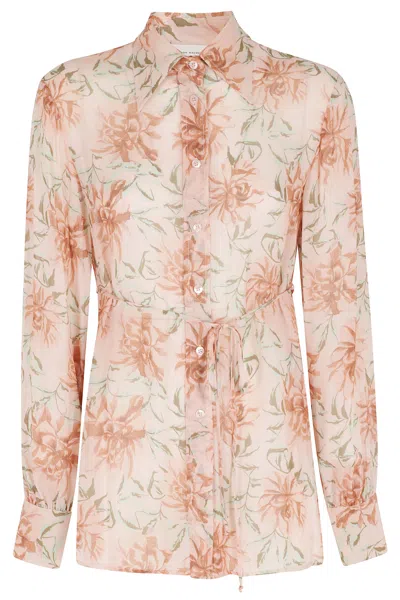 Semicouture Floral-print Shirt In Pink