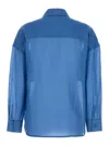 SEMICOUTURE BLUE SHIRT WITH POCKETS IN COTTON WOMAN
