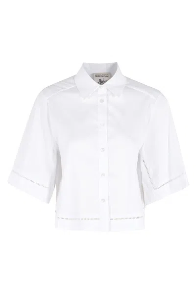Semicouture Madelaine Short-sleeve Shirt In White