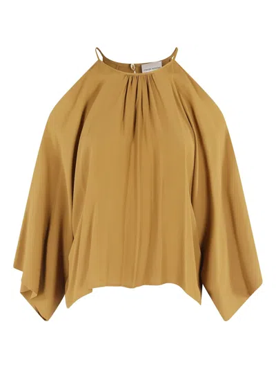 Semicouture Semi Couture Crepe De Chine Blouse With Shoulder Cut-outs In Per