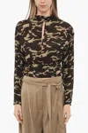 Semicouture Georgette Cropped Shirt In Green