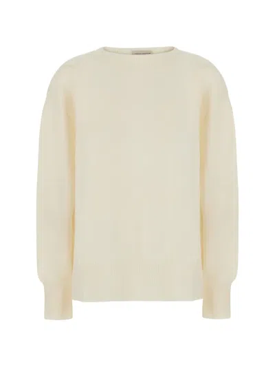 Semicouture Candy Ribbed-trim Sweater In Nude
