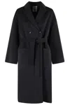 Semicouture Semi Couture Double-breasted Alice Coat With Notched Collar In Black