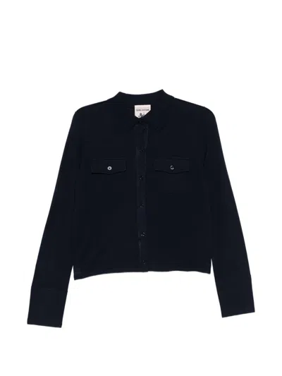 Semicouture Cardigan Neta In Lana Nera Con Tasche