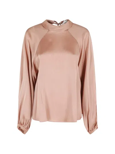 Semicouture Tie Neck Blouse In Pink