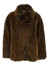 Semicouture Carol Faux-fur Jacket In Brown