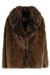 Semicouture Long Sleeve Hook And Loop Fur In Brown