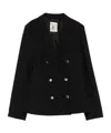 Semicouture Tailored Double-breasted Blazer With Gold-tone Buttons In Black