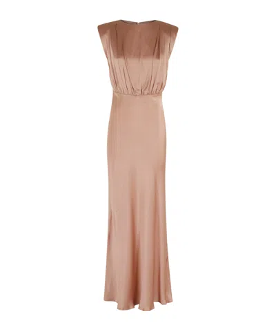 Semicouture Casilda Pleated Maxi Skirt In Brown