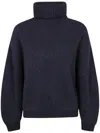 Semicouture Turtleneck Long-sleeved Sweater In Black