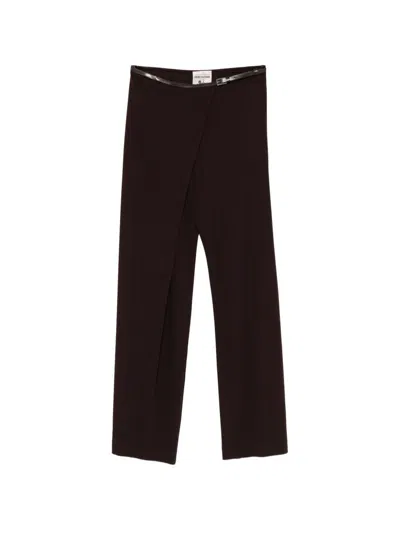 Semicouture Wide-leg Casual Pants In Black